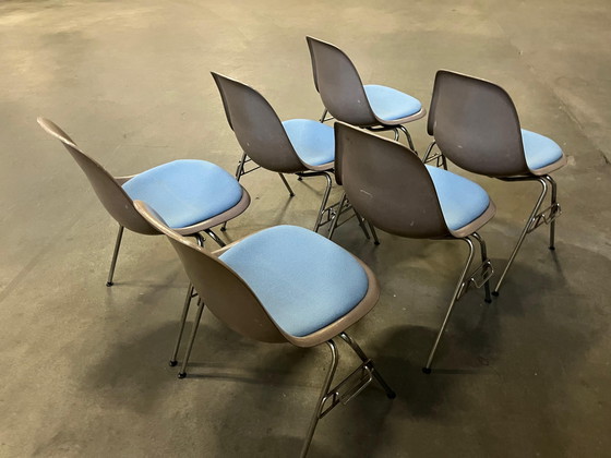 Image 1 of 6x Vintage Fiberglass DSX Chairs Dining Room Chairs Vitra Eames