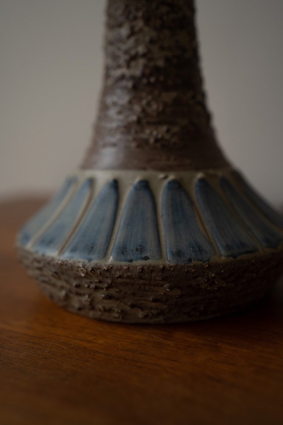 Image 1 of Danish ceramic table lamp beige/blue