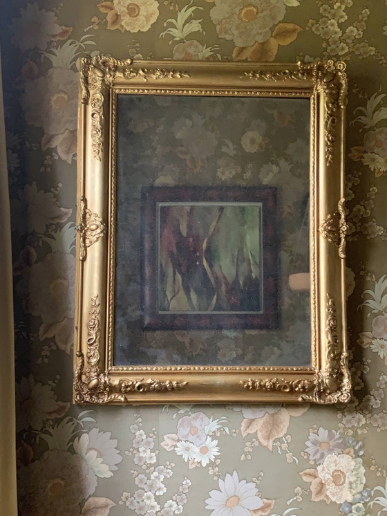 Antique gold patterned mirror – Wood (photo 3 of 11)