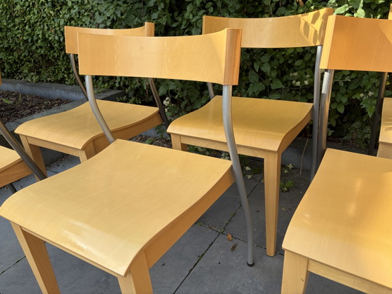 6 Vintage IKEA Nordisk Tina Christensen chairs from the 90s – Dining chairs, Metal, Wood (photo 6 of 8)