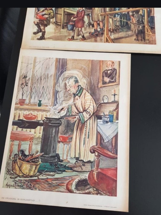 Image 1 of Unieke Set van 18 Historische Schoolplaten