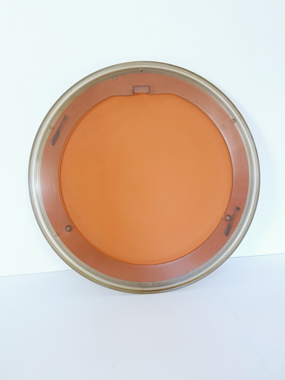 Image 1 of Badkamer ronde spiegel/ Retro make-up spiegel/ Plastic spiegel/ 70s/ Vintage ronde wandspiegel
