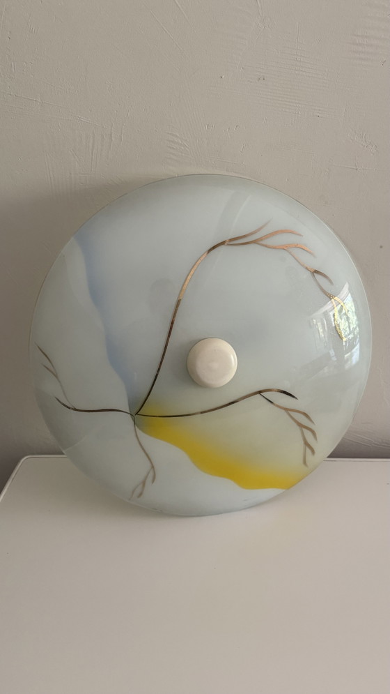 Vintage Ceiling Light 1950s/1960s Glass – Plastic (photo 2 of 7)