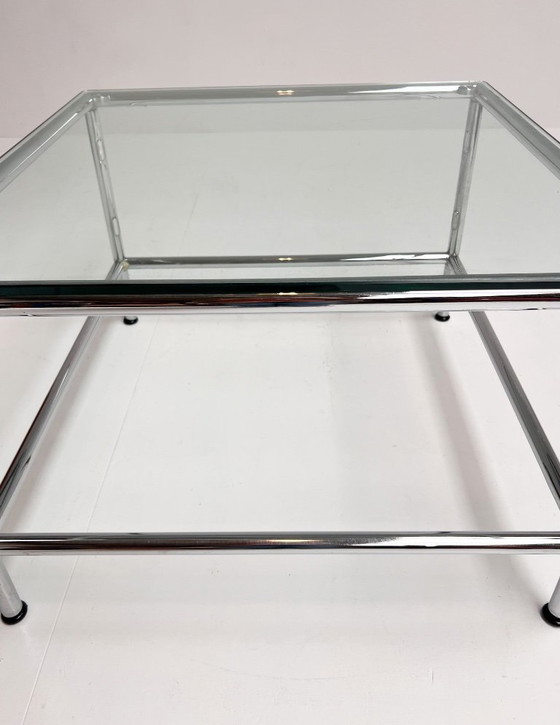 Tavolino da caffè quadrato in vetro, 71 x 71 cm, anni '90 – Tavolini da caffè, Metal (photo 3 of 13)