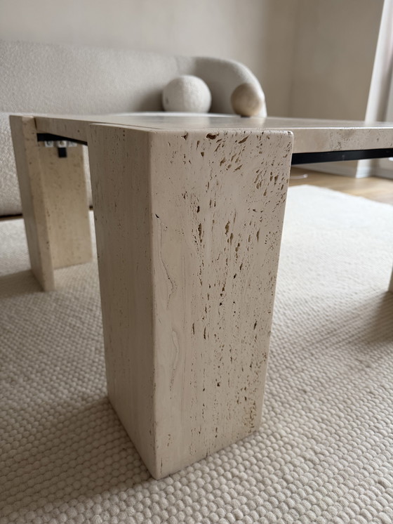 Image 1 of Vintage travertine coffee table, Italian modernism, 1970s