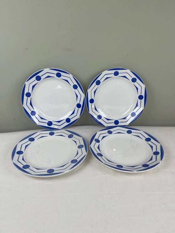 4 antike Art Deco Teller – Geschirr, Porcelain (photo 5 of 5)