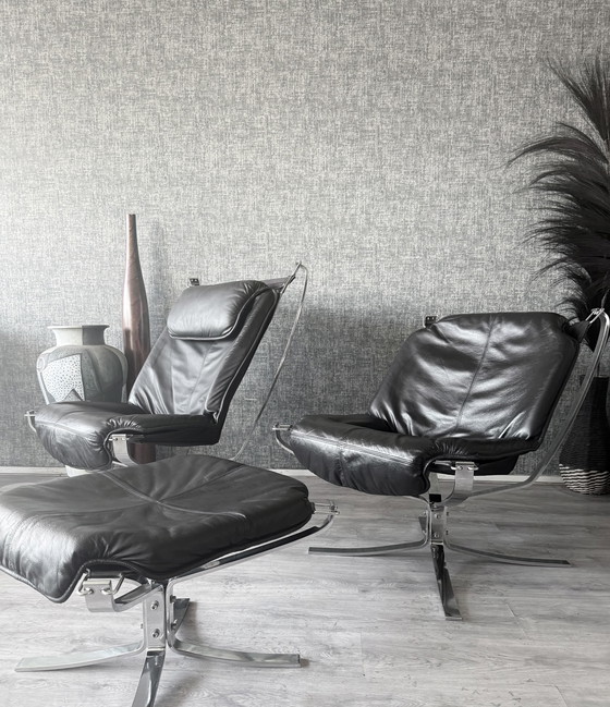 Image 1 of Suite Lounge Vintage Sigurd Resell « Falcon » pour Vatne Møbler (Norvège)