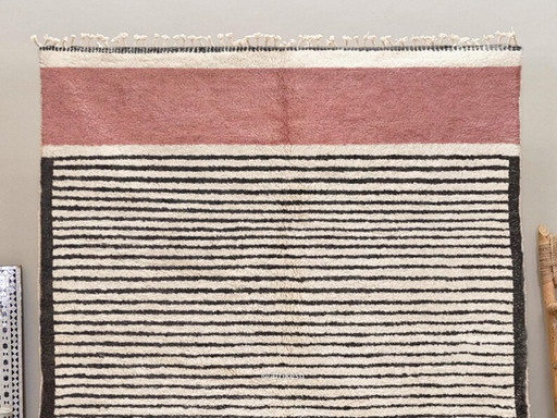 Großer ecrufarbener Berberteppich mit geometrischen Mustern, 250 cm x 300 cm