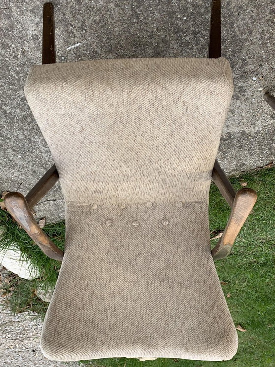 Art Deco Side Chairs and Stool, 1940s, Set of 3 – Armchairs (photo 5 of 7)