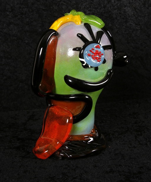 Kostabi, Paul - Sculptuur van Murano glas - Uniek - Handgesigneerd