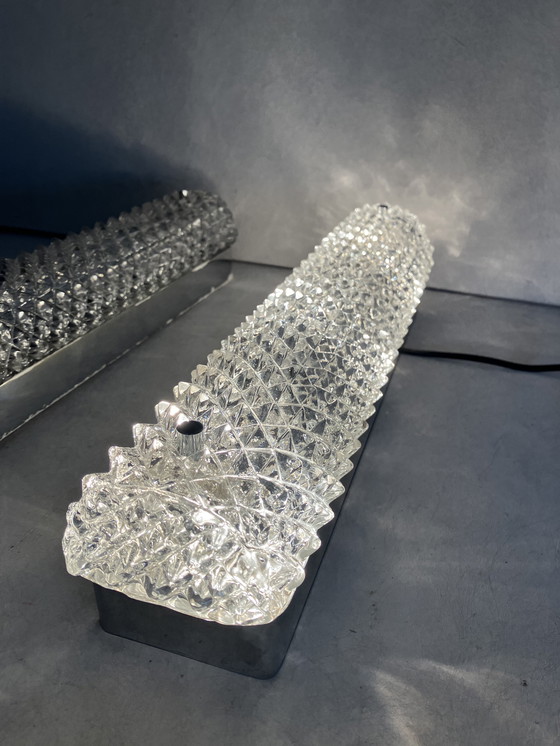 Image 1 of Wunderschöne Wandlampen aus prismatischem Kristall von Glashütte Limburg