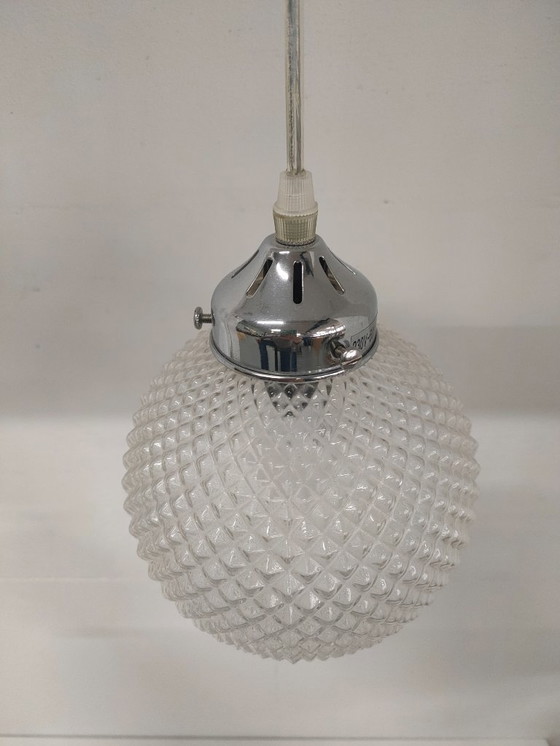 Image 1 of Set of pendant lights with 3 glass globe bulbs