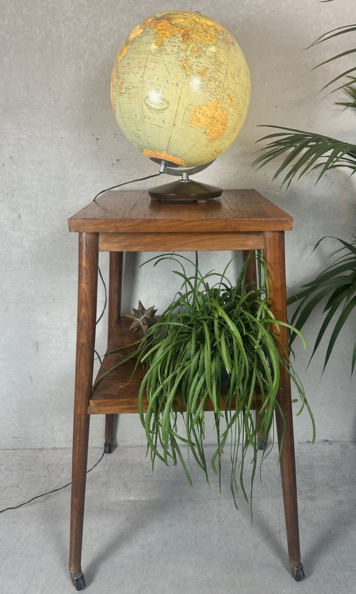Vintage wereldbol ‘Colomb’ / verlichting - glas