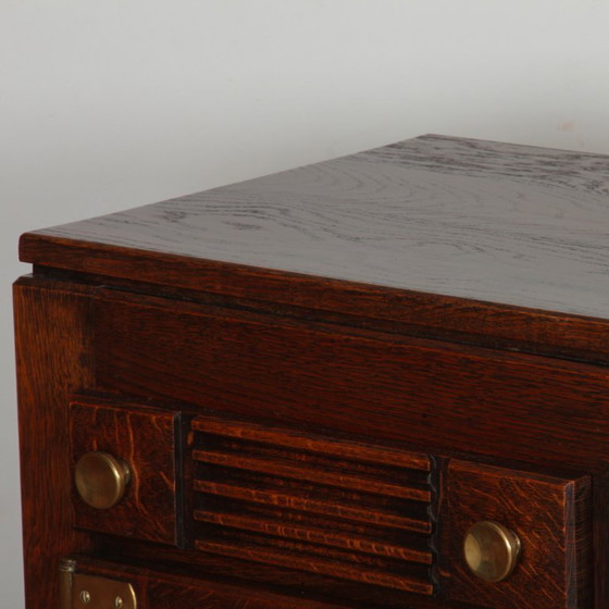 Sideboard aus Eiche und Messing im Stil von Charles Dudouyt, 1940 – Highboards, Wood (photo 9 of 11)