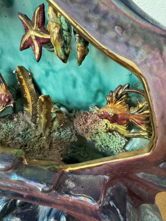 Image 1 of Grote keramische vis lamp jaren 50