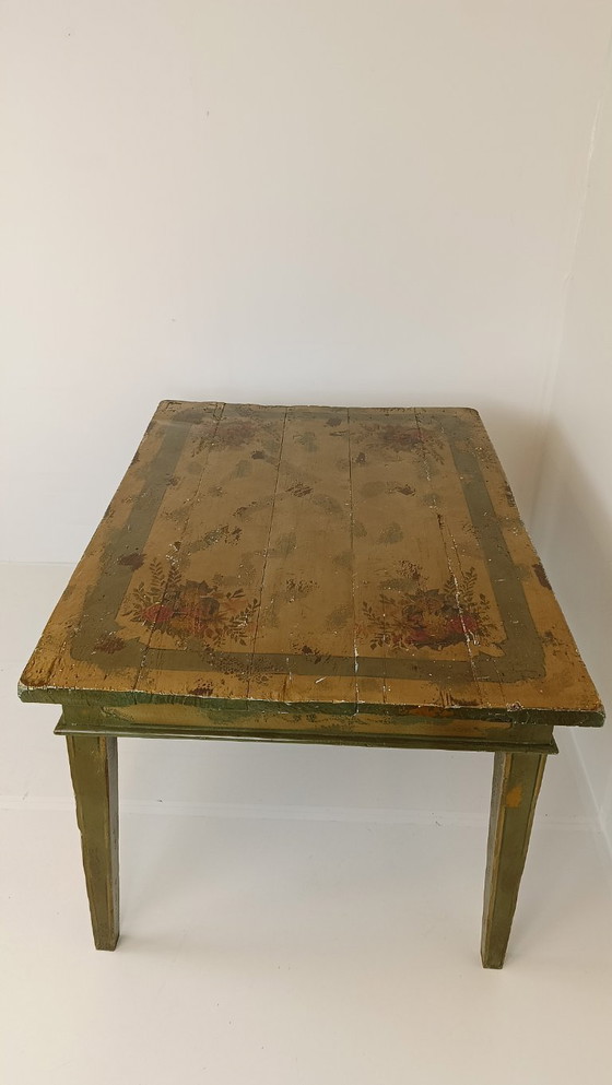 Image 1 of Antique Swedish painted dining table