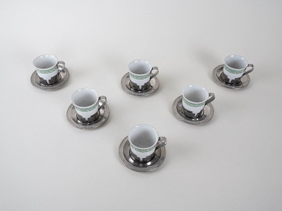 Image 1 of Ensemble de tasses à expresso, design italien, années 1980, fabriqué en Italie