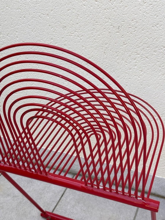 Image 1 of 2 sedie a dondolo di Jutta e Herbert Ohl Rosenthal Lübke, 1982, acciaio laccato rosso