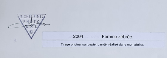 Image 1 of Michel Pinel ( 1949 ) - Grande photographie 50cm x 40cm / Femme zébrée