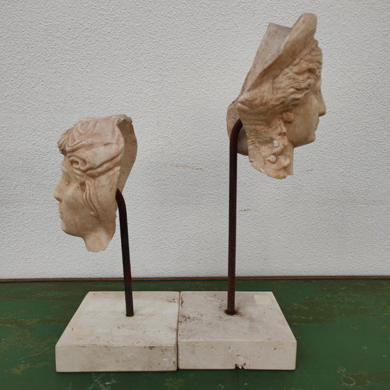 Image 1 of Portretkop, buste, beeld van Apollo en Juno. Gips SET PRIJS