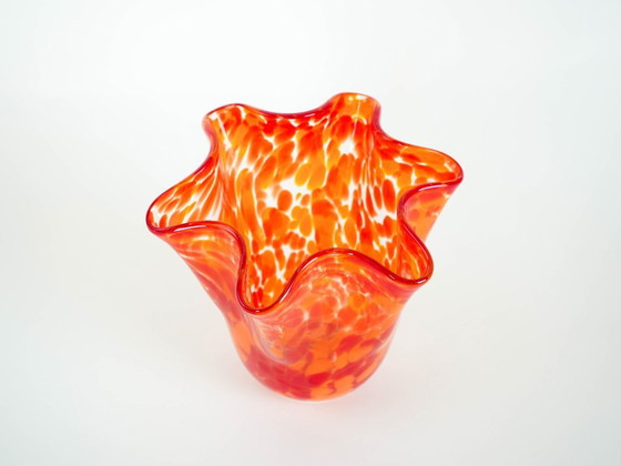 Image 1 of Orange glass vase, Danish design, 1970s, made in Denmark