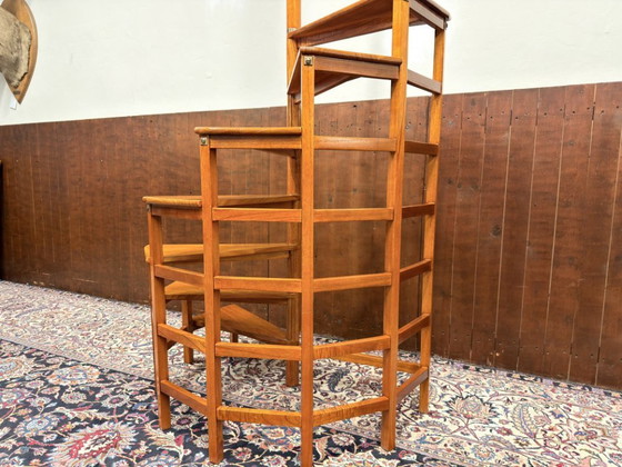 Original Globe Wernicke Englische Bibliotheksleiter Groß – Möbel, Holz, Messing (photo 4 of 9)