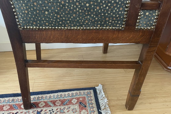 Image 1 of Amsterdam School - Two oak armchairs