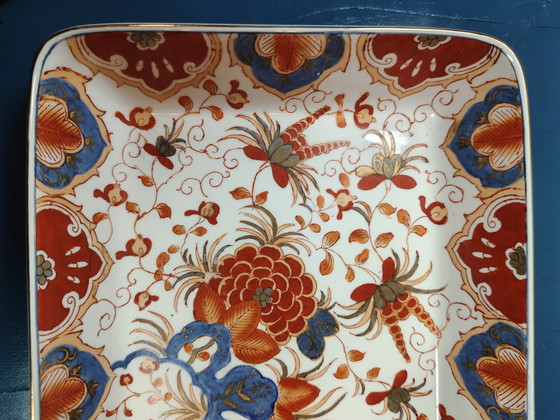 Image 1 of Japanische Imari Porzellanplatte – Handbemalt mit Golddekor – Arita Stil | Japanese Imari Porcelain Plate Hand Painted Gold