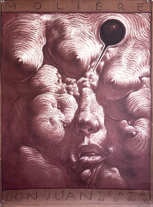 🎭 Don Juan – Original Polish Theater Poster by Franciszek Starowieyski | 1983 | Teatr Nowy Warsaw | 68 × 96 cm | Poland