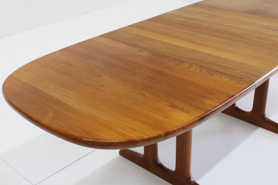 Image 1 of Vintage Danish Oval Extendable Dining Table Solid Teak Glostrup