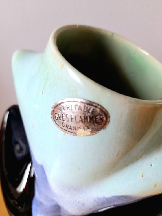 Image 1 of Vase aus geflammtem Steinzeug 1960