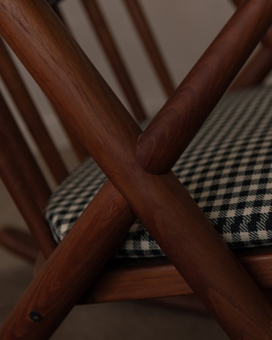 Image 1 of Set van 2 vintage Deense teakhouten schommelstoelen model 182 van Frank Reenskaug voor Bramin, jaren 1950.