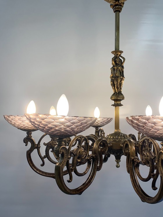 Image 1 of Lustre en bronze Seguso des années 1950 restauré