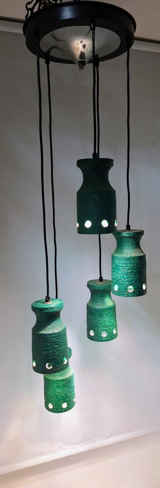 Image 1 of Lampada a sospensione in ceramica in stile brutalista anni '60/'70