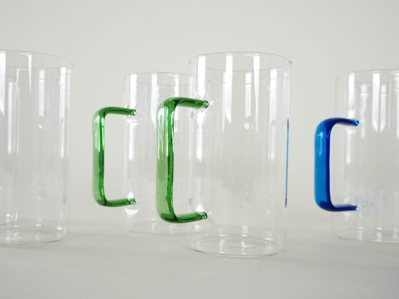 Image 1 of Set van zes glazen, Deens design, jaren 70, gemaakt in Denemarken.