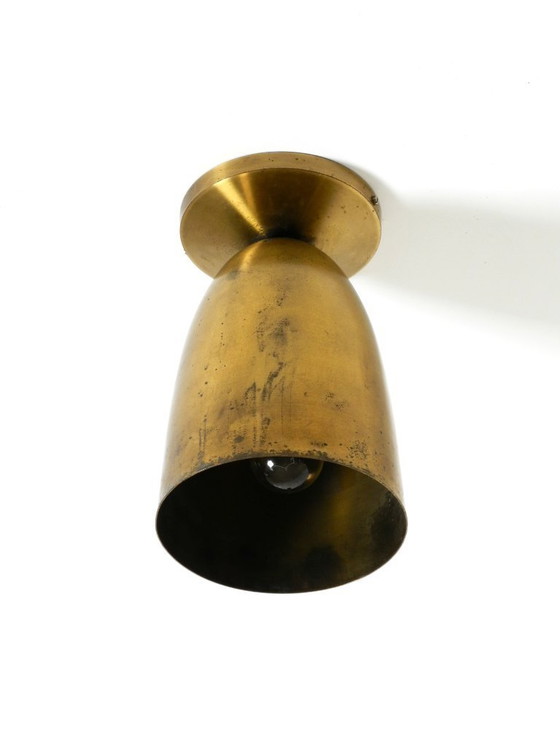 Image 1 of Large original Mid Century Modern brass ceiling lamp