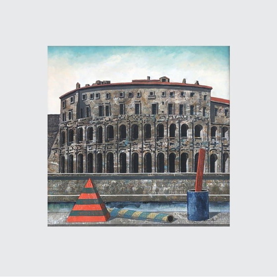 Image 1 of Acrylique vintage sur toile « Le Théâtre de Marcellus » de Tonino Caputo