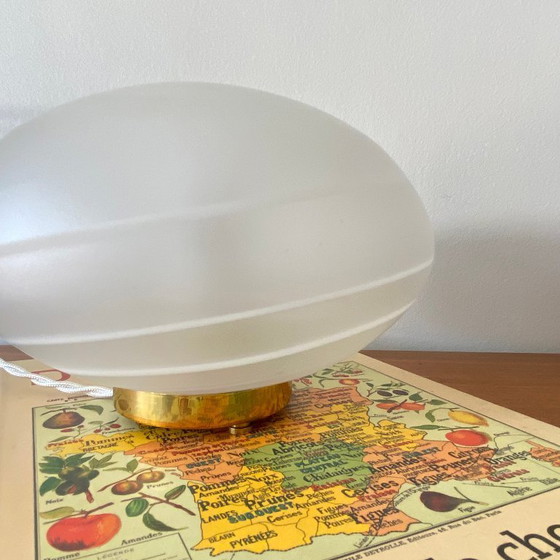 Image 1 of Lampada da scrivania vintage in vetro antico e base in ottone