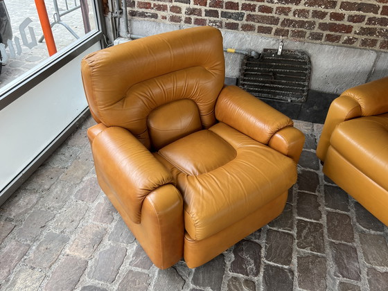 Image 1 of Paltrona Italia design in pelle anni '70