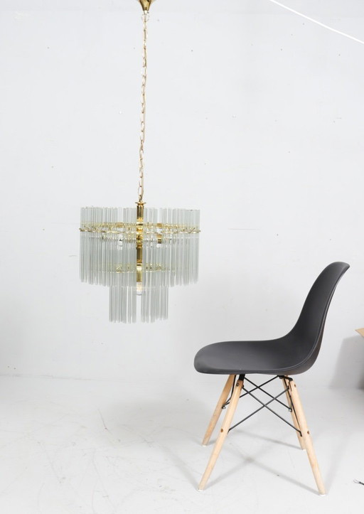 Mid - Century chandelier/ceiling lamp by Gaetano Scolari, Murano, Italy, 1970s.