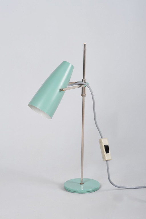 Restored Mid-Century Table Lamp, by J. Hůrka for Napako, Rewired, Czech, 1950s – tafellampen, Metal, Chrome
