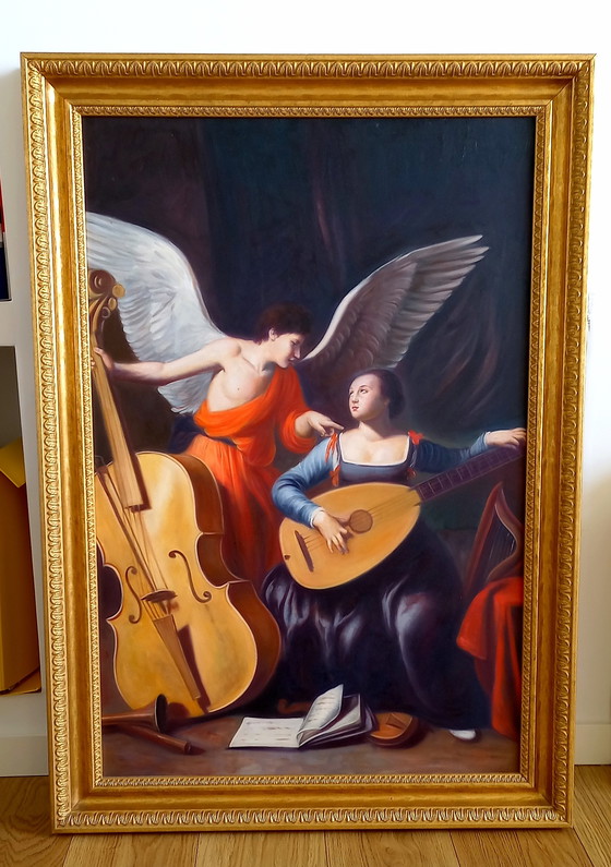 Image 1 of Pair of museum-quality oil paintings on canvas, classical reproductions