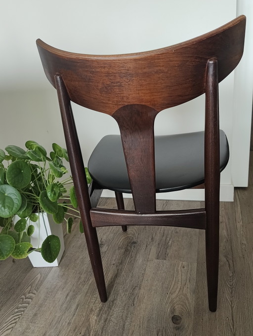 Originele Louis van Teeffelen 'Kastrup' stoel voor Wébé – Jaren 60 (Zwart skai) – eetkamerstoelen, Wood (photo 2 of 5)