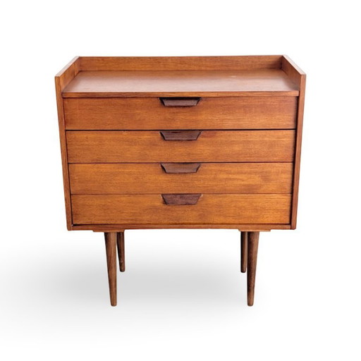 Original Midcentury Vintage Teak Chest of Drawers, Bedside Table, Danish