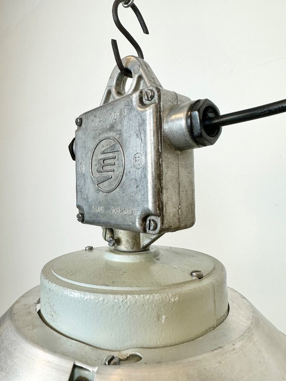 Image 1 of Industrial Aluminium Light with Glass Cover from Elektrosvit, 1970s