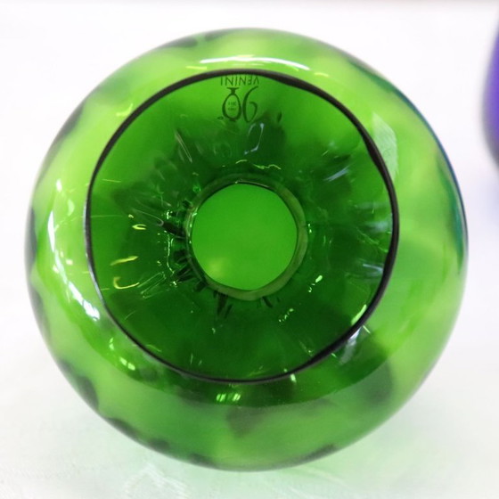 Image 1 of Small Murano Glass Vase Signed Venini 2012 with Original Label, set of 3