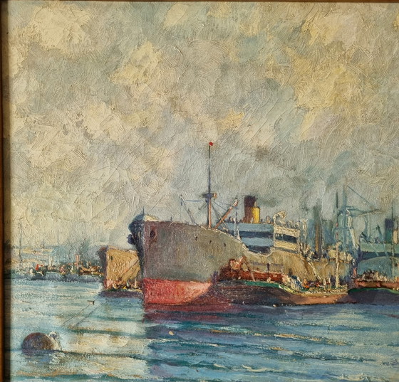 Image 1 of Dutch Harbor View, dipinto antico firmato