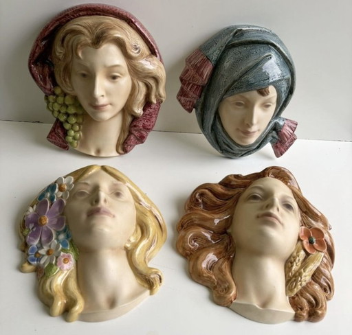 Goebel “Las Cuatro Estaciones” – Antonio Ruiz Díaz – Juego completo de 4 máscaras de pared (1983-1988)
