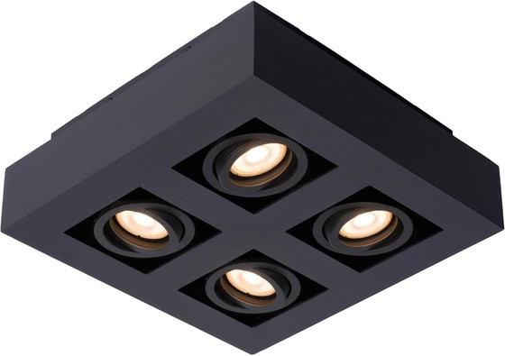 Lucide XIRAX Ceiling Spotlight LED Dim to Warm GU10 4x5W Black, Spot lights, Aluminium, Modern (photo 2 of 3)