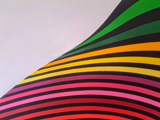 Image 1 of Arrugado - Cuadro cuadrado abstracto de Franklin van Dam - Acrílico sobre MDF - 95 × 95 cm